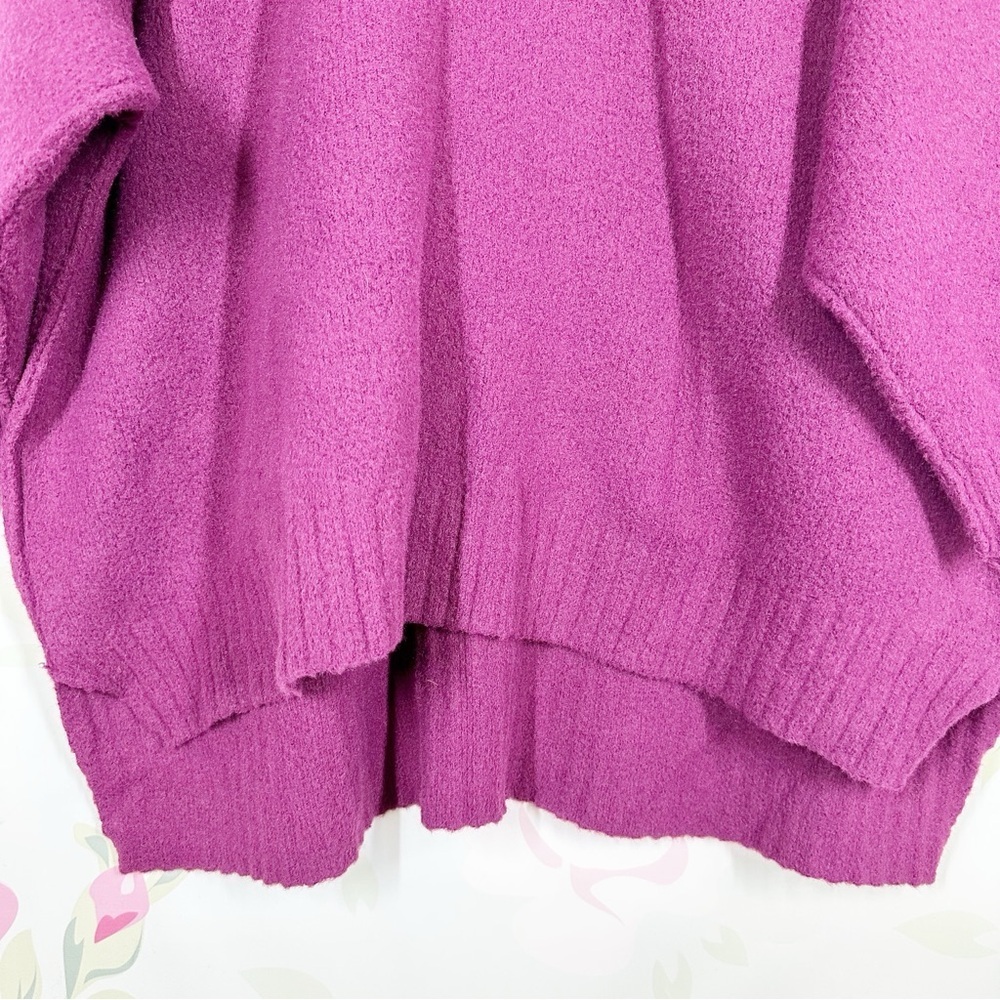 Free People Peaches Tunic Sweater Plum Caspia Hi Lo Mock Neck Sweater M - Picture 4 of 10